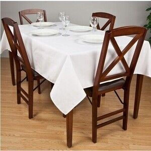 54 x 120 White Tablecloth Riegel Permalux Wedding Banquet Party Restaurant Hotel